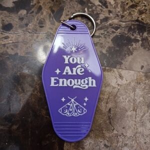 Purple Keychain with Inspirational Message Motel Key